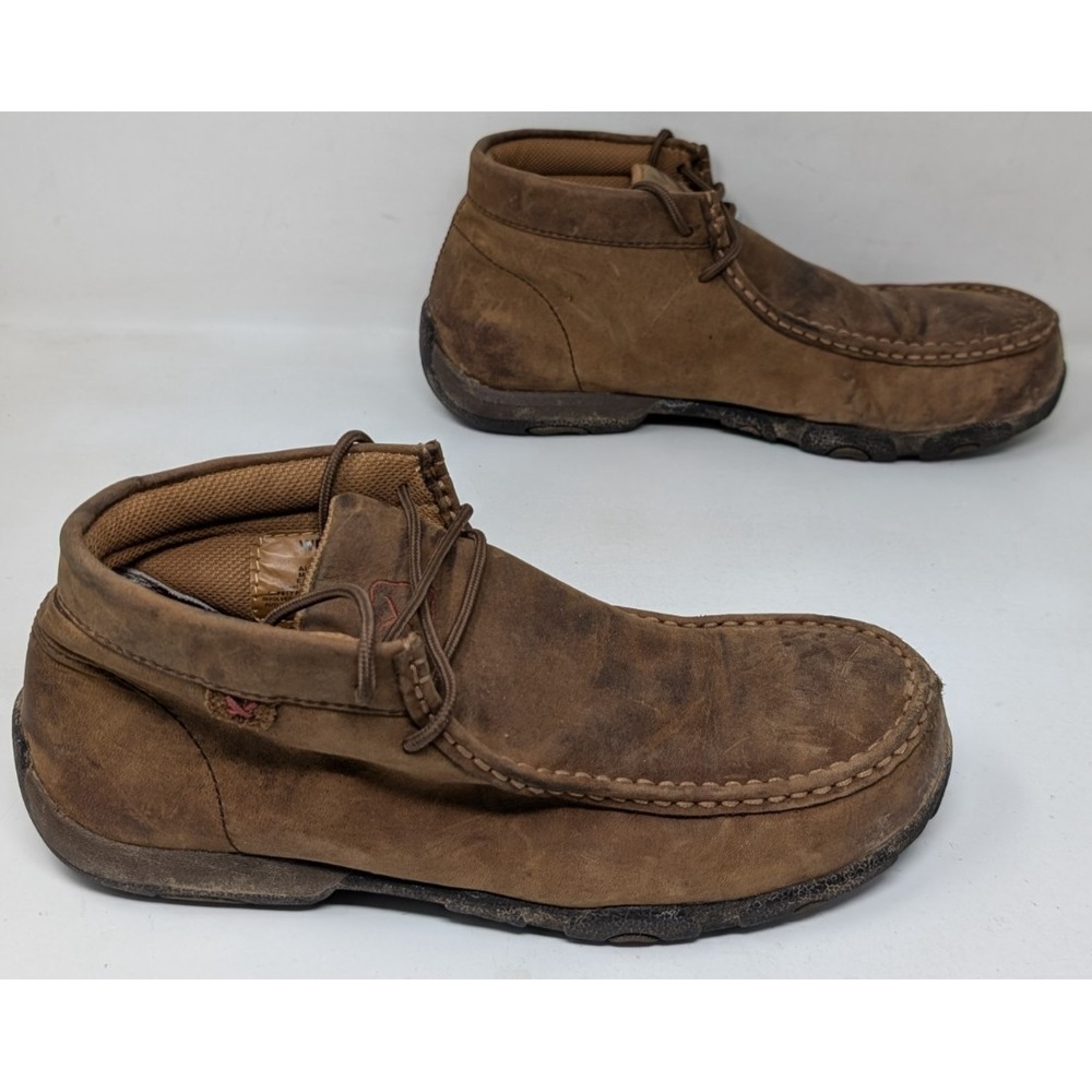 Twisted X Shoes Women's Size 10 M Brown Leather Driving Moccasin Casual‎ WDMST01